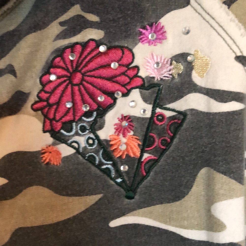 Camo Zip-Up Jacket with Embroidery - Picture 5 of 6